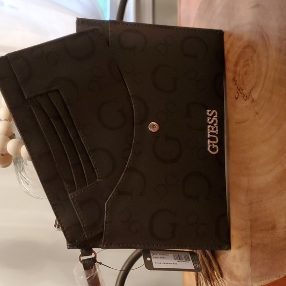 2 Piece Guess Wristlet Clutch Wallet in Coal Grey Black NWT - Picture 9 of 15